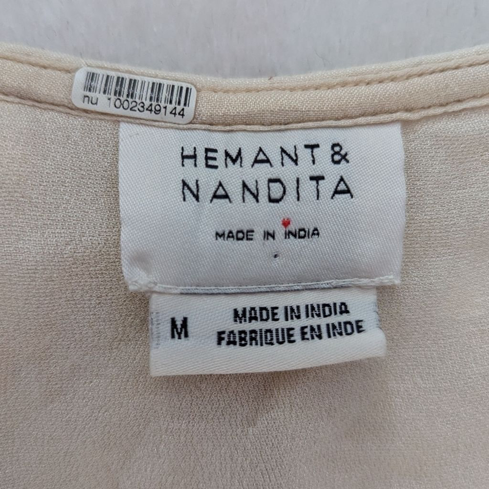 Hemant & Nandita Inara Flocked Lurex Chiffon Long Dress - Medium - See Notes - Picture 6 of 16